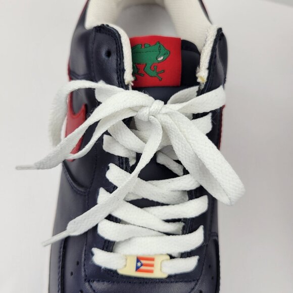Nike Air Force 1 Puerto Rico 5 Low Basketball Shoe Navy/Red/White Size 10.5 - Picture 11 of 12